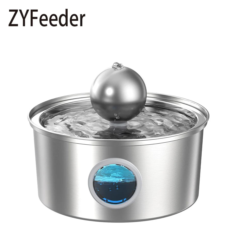 NEW Arrivals 4L Cat Drinking Fountain Stainless Steel Pet Water Feeder with Window Silent Automatic Cat Dog Water Feeder Not Plug