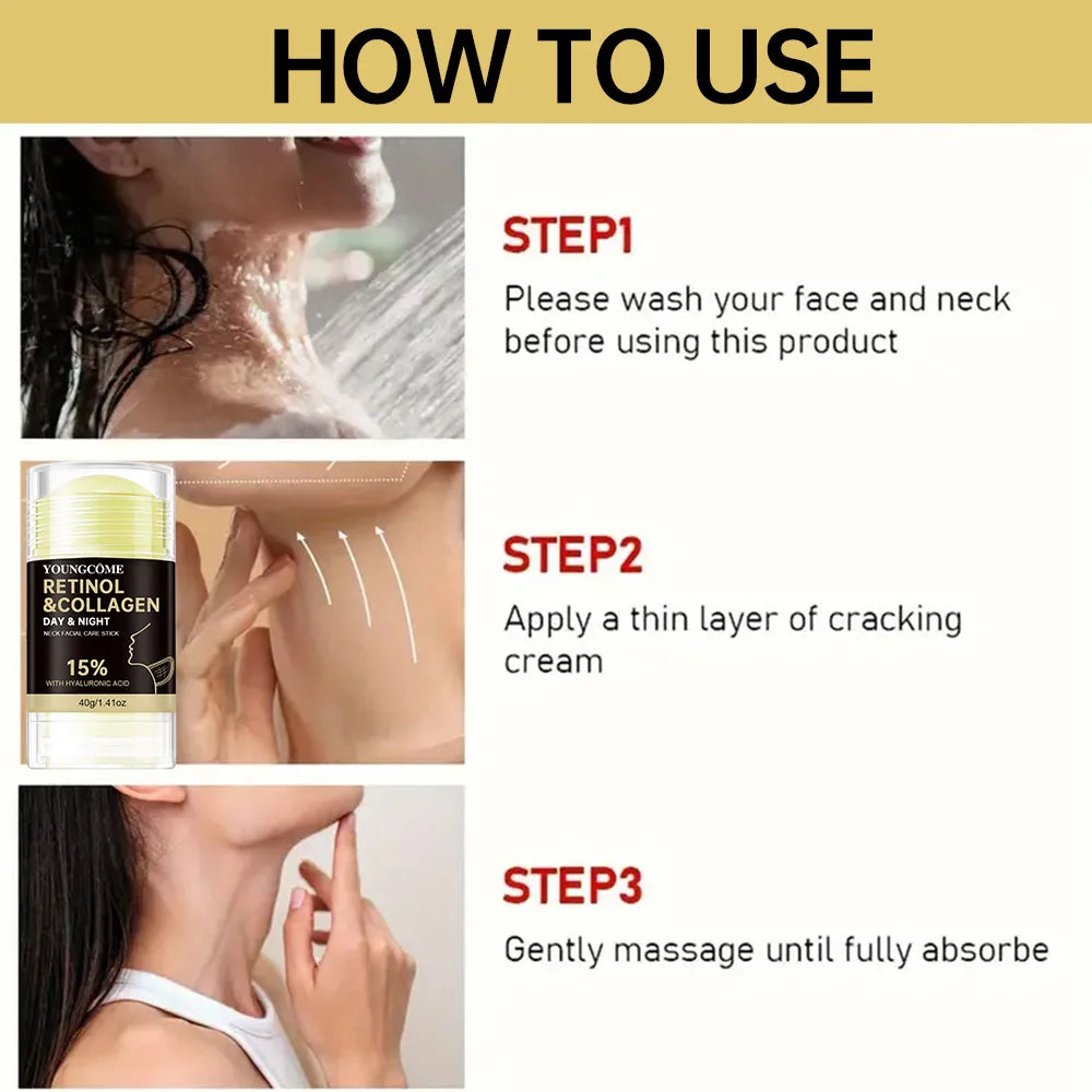 NEW 3PCS Set Retinol Face and Neck Treatment Bar Collagen with Firming Elasticity Improve Loose Skin Lotion Moisturizes and Brightens Ladies Skin Care Korean Products