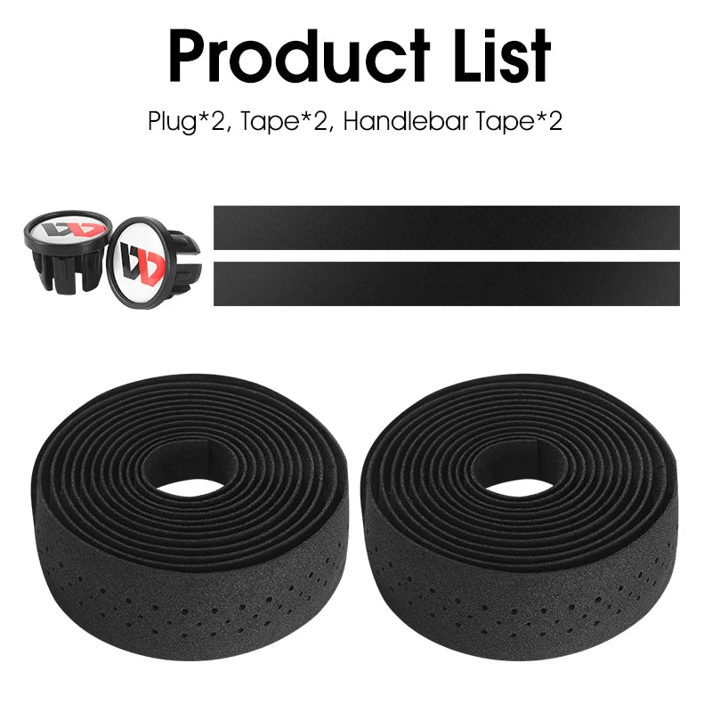 NEW Arrivals West Biking Handlebar Tape Anti-Slip Shock Straps Road Bike Handlebar Winding Straps Cycling Damping Bar Tape With 2 Bar Plug Bicycle Accessories