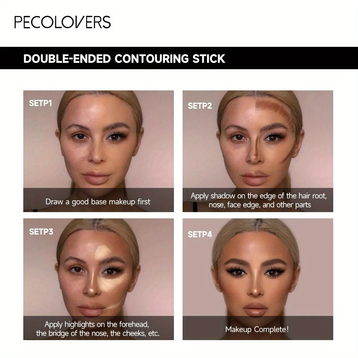 NEW Arrivals Contouring Stick with Double-Headed Concealer Highlighter for Three-Dimensional Nose Bridge Shadow V-Face High Nose Bridge Women Female Cosmetics Supplies