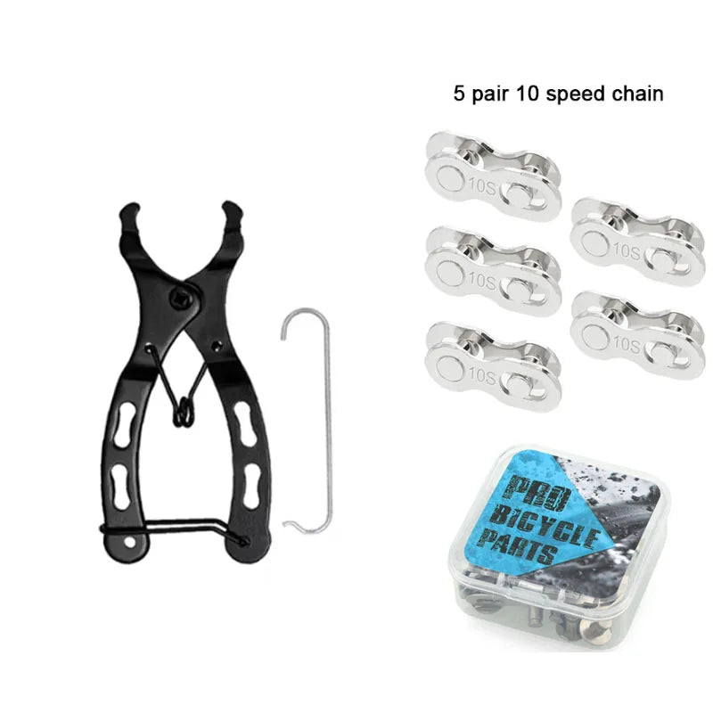 NEW Arrivals 12PCS Set Bicycle Repair Tool Set Chain Wear Checker 6/7/8/9/10/11 Speed Joint Magic Buckle MTB Chain Link Plier Bike Buckle Chain Breaker Cycling Accessories Sports Supplies