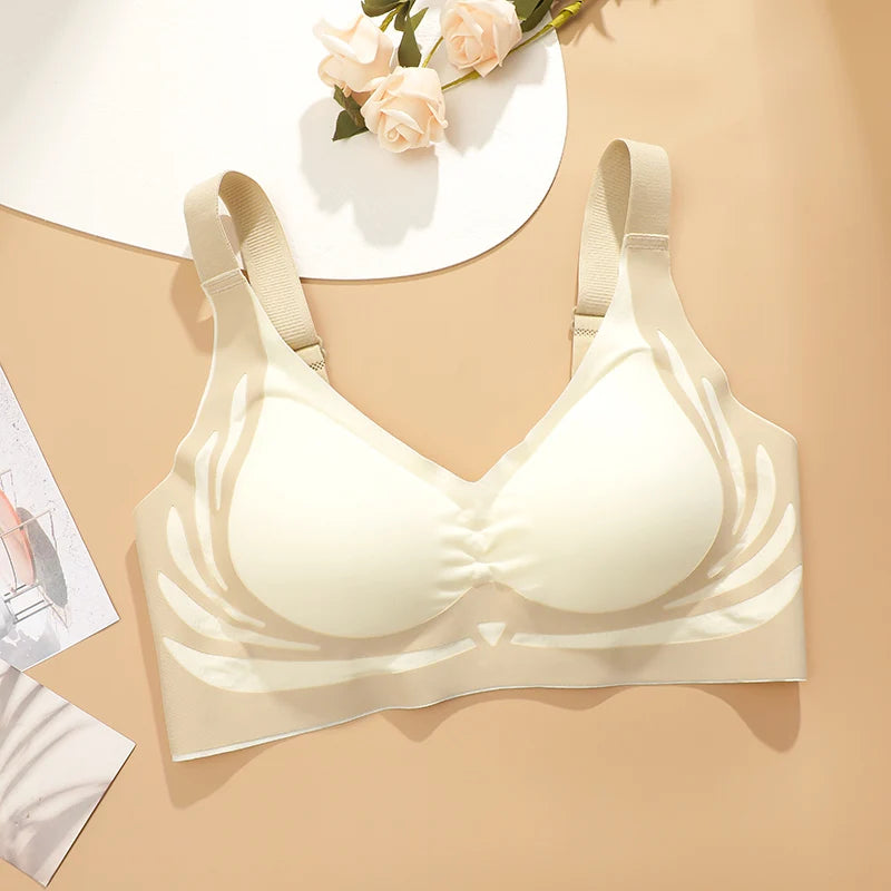 NEW Arrivals M-2XL 4 Colors Super Gather Wireless Push-Up Bra Women Gathered Up Soft Support Adjustable Underwear Anti-Sagging Seamless Lift-Up Bra Ladies Luxury Underwear