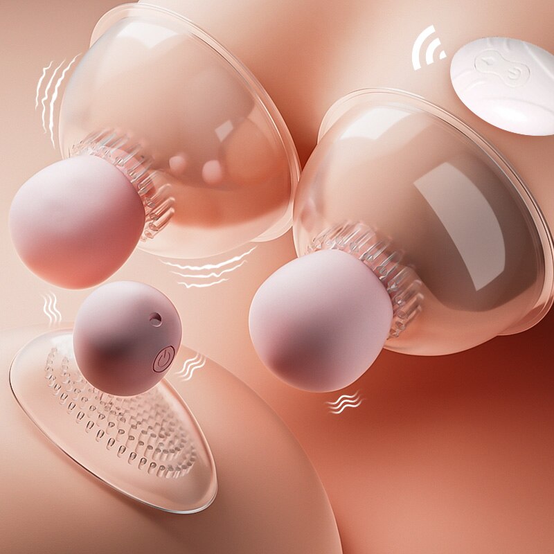 JIUUY Breast Enlargement Nipple Vibrator Breast Massager for Women Electric Adult Sex Toys Rechargable Chest Aspiration Massage