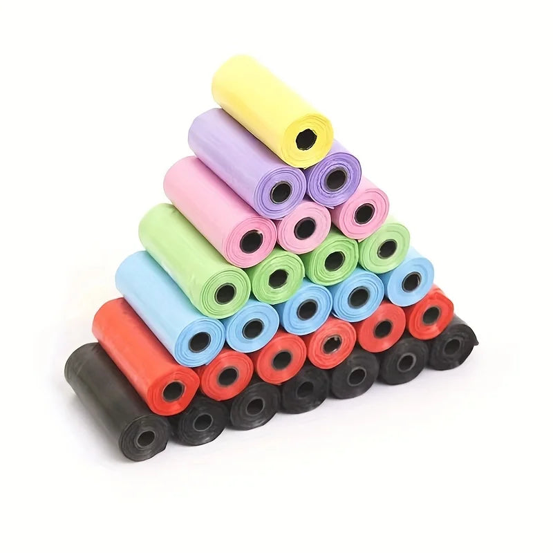 NEW 1200PCS in Box Random Color Cartoon Paw Graphic Dog Poop Bags Pet Poop Bags Leak-Proof Dog Waste Bags For Pet Supplies