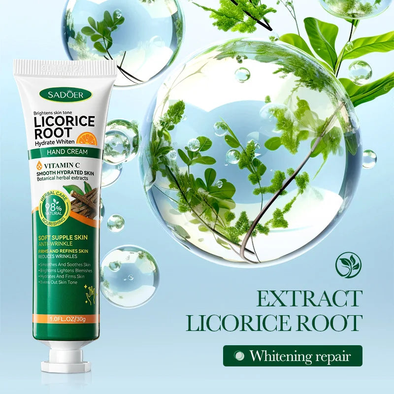 2PCS Set Korean Vitamin C Licorice Hand Cream Moisturizing Nourishing Brightening Hydrating Hands Korean Skin Care Products