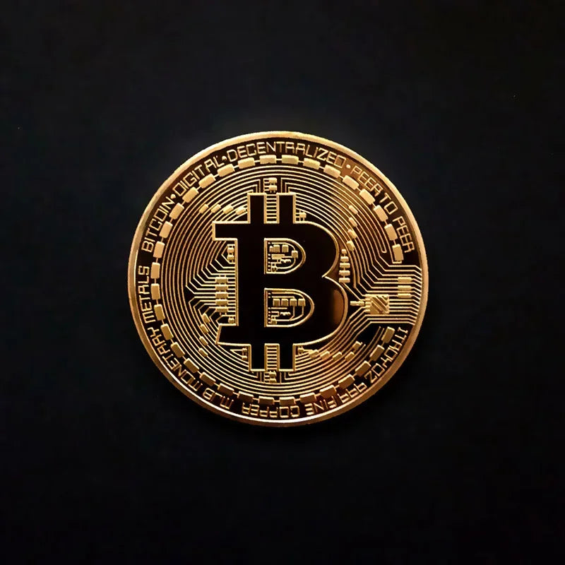 NEW Gold/Silver with Shell Plated Bitcoin Coin Collectible Art Collection Gift Physical Commemorative Casascius Bit BTC Metal Antique Collection