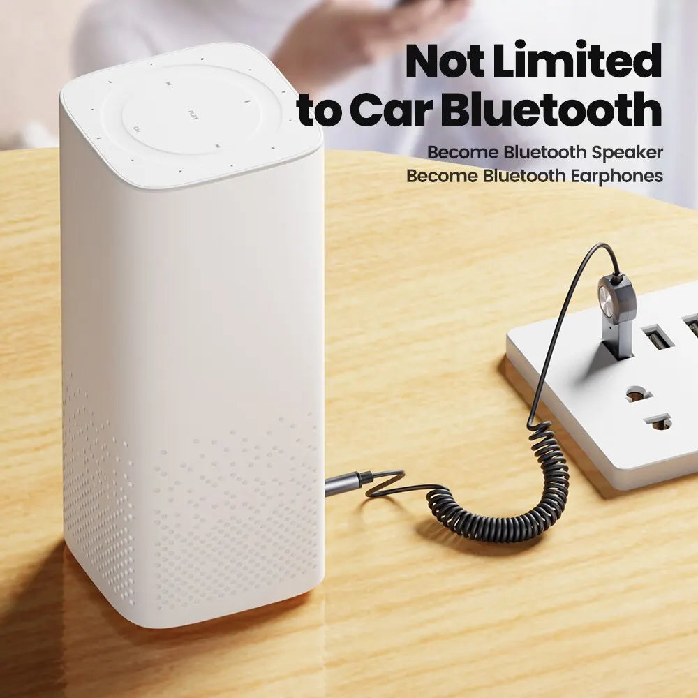 Toocki Bluetooth 5.1 Aux Adapter Dongle USB to 3.5mm Jack Wireless Car Bluetooth Recriver Hands-free Kit for Car BT Transmitter