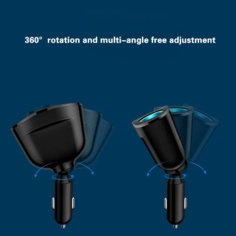 Multiple Devices Can Be Charged at the Same Time with Digital Display Car Charg Dual-port Car Charger Adapter