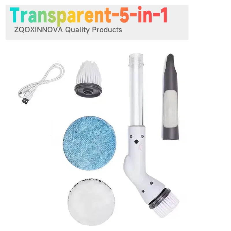 NEW Arrivals 7 in 1 Set Household Cordless Multipurpose Spin Scrubber Kitchen Gadgets Hair Brushes Bathroom Broom Toilet Kitchen Mops Electric Cleaning Brush Home Appliances