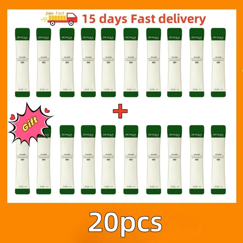 Buy 15 Get 15 Free 30pcs Korean Centella Collagen Sleeping Facial Masks Skincare Anti Wrinkle Anti-Aging Moisturizing Face Mask Korean Skin Care Products