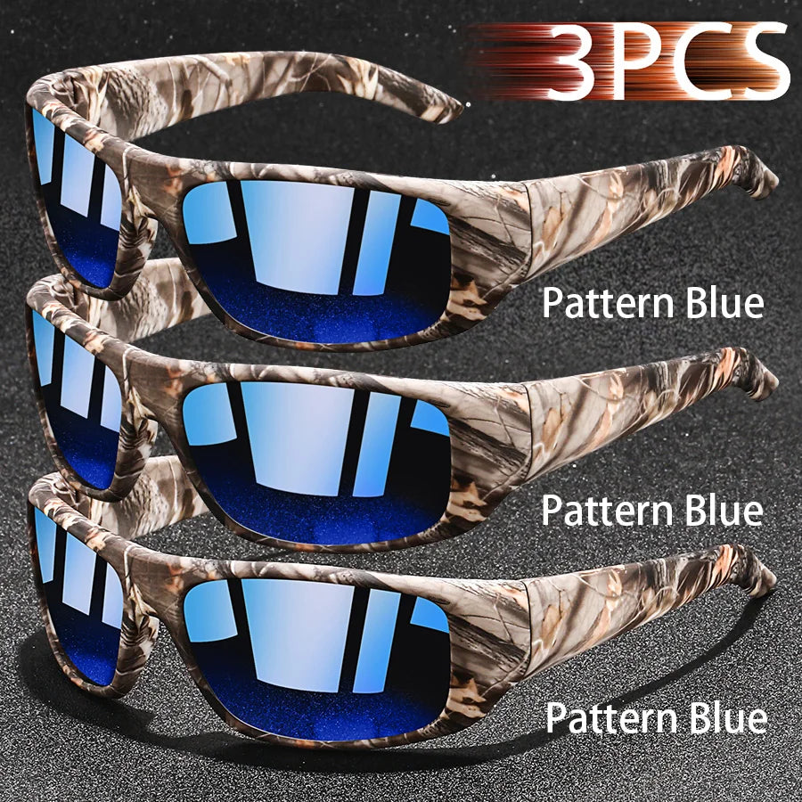 NEW Arrivals 3PCS Set Fashion Vintage Fishing Cycling Sports Sunglasses Men Women Running Mountaineering Sport Man Sun Glasses UV400 Eyewear