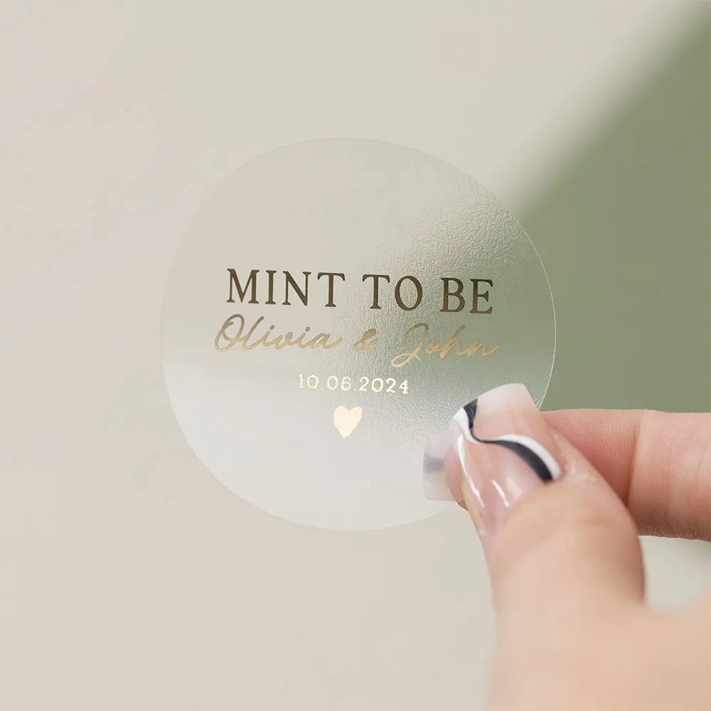 100 PCS Set Personalized Gold Foil Stickers Wedding Bridal Shower Party Appreciation Party Special Stickers Gift Tags