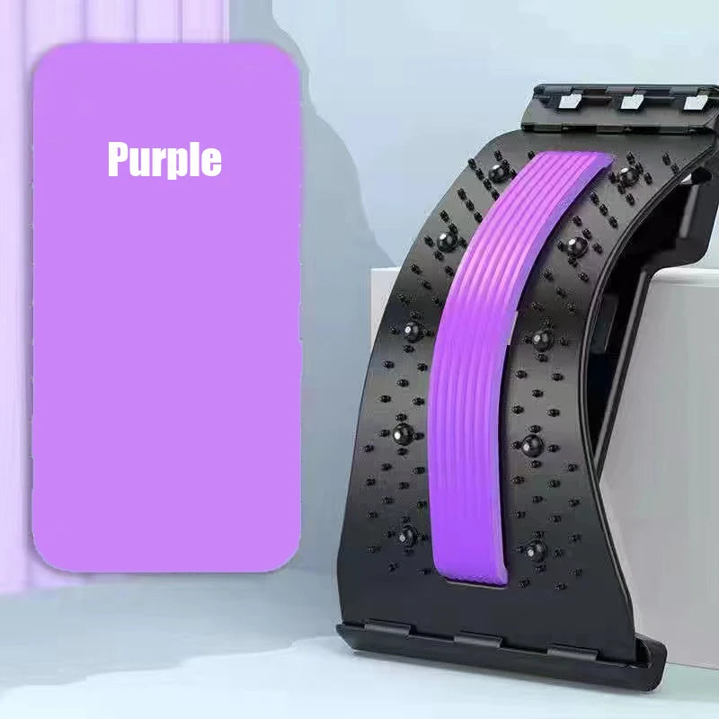 NEW Arrivals Blue/Pink Color Back Magnetic Massager Stretcher Equipment Massage Tools Massage Magic Stretch Fitness Lumbar Support Relaxation Spine Pain Relief Home Sports Supplies
