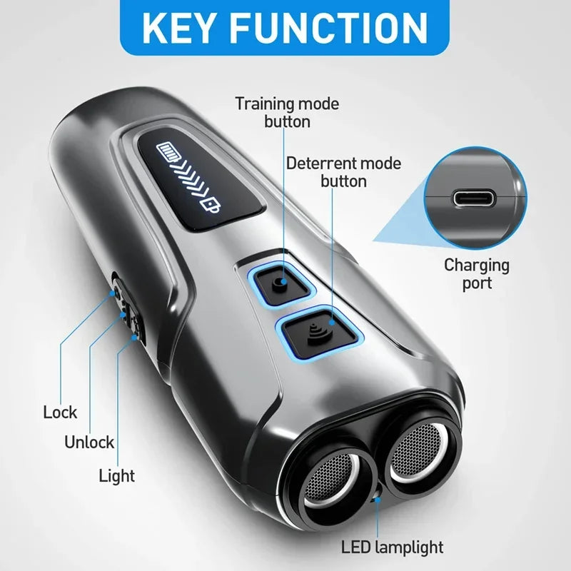 NEW Arrivals Dog Repeller Ultrasonic Pet Anti Barking Stop Control Bark Outdoor Training Device High Power Dog Repellent with LED Flashlight Dogs Pets Supplies