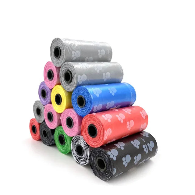 New Arrivals 10 Rolls Set Pet Dog Poop Bags Dispenser Collector Scoop Holder Puppy Cat Pooper Scooper Bag Small Rolls Outdoor Clean Pets Hygiene Supplies