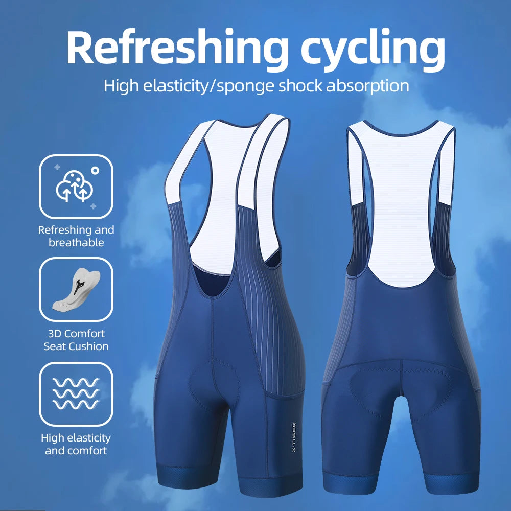 X-Tiger Women Pro Cycling Bib Shorts Summer Laika MTB Road Bicycle Shorts Women's Cycling Suspenders With ST-MULTI cushion