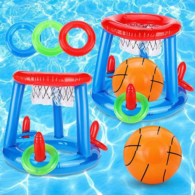 NEW Arrivals Adults Children Inflatable Toys Swimming Pool Beach Party Accessories Inflatable Bowling Ring Throwing Ferrule Game Set Floating Toys Beach Fun Summer Water Sports Supplies