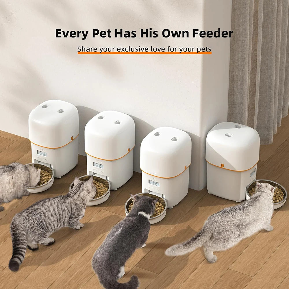 NEW Arrivals 5G Video Feeder 2L Button WI-FI Camera Automatic Cat Feeder Pet Smart Cat Food Dispenser Timer Stainless Steel Bowl Auto Feeder For Cats Dog Bowl Pets Supplies