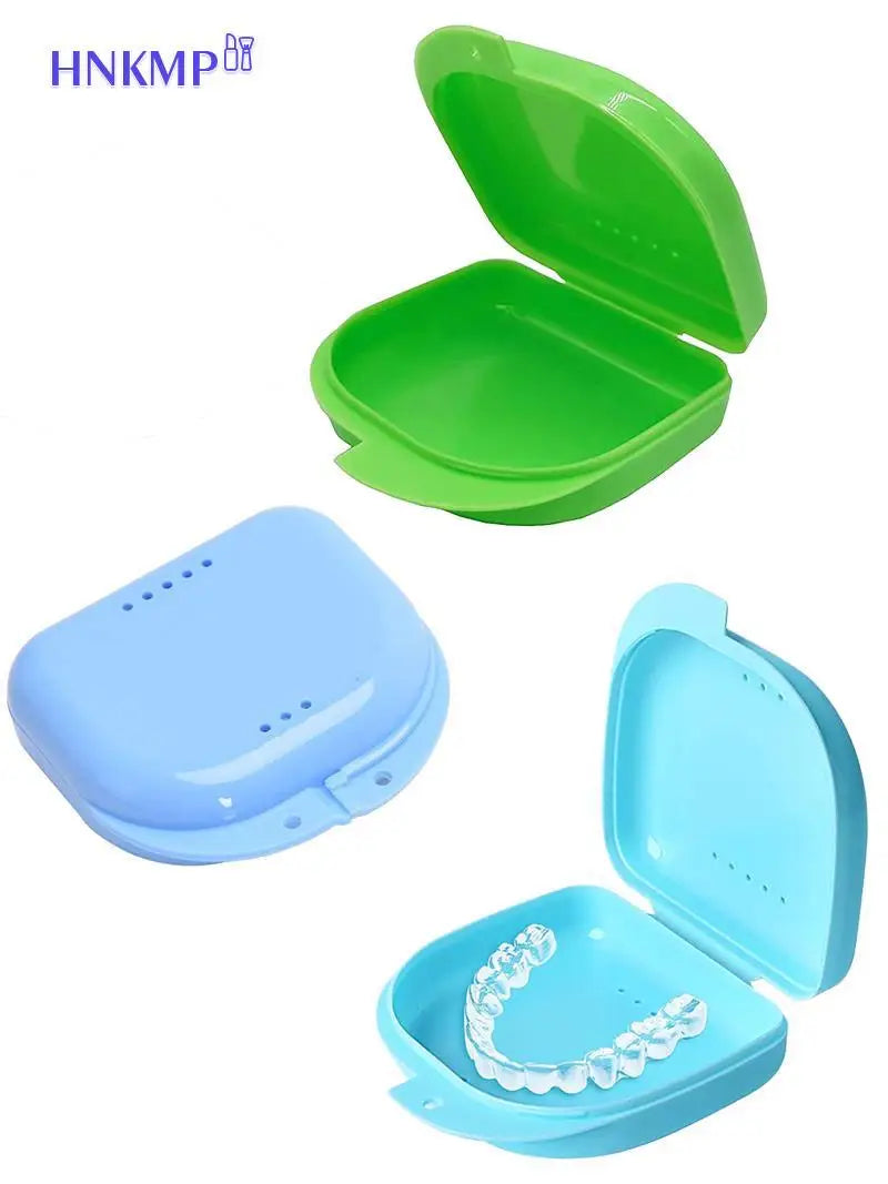 Retainer Case Mouth Guard Case Orthodontic Denture Storage Container Carabiner Hook Air Vent Holes Dental Teeth Retainer Box