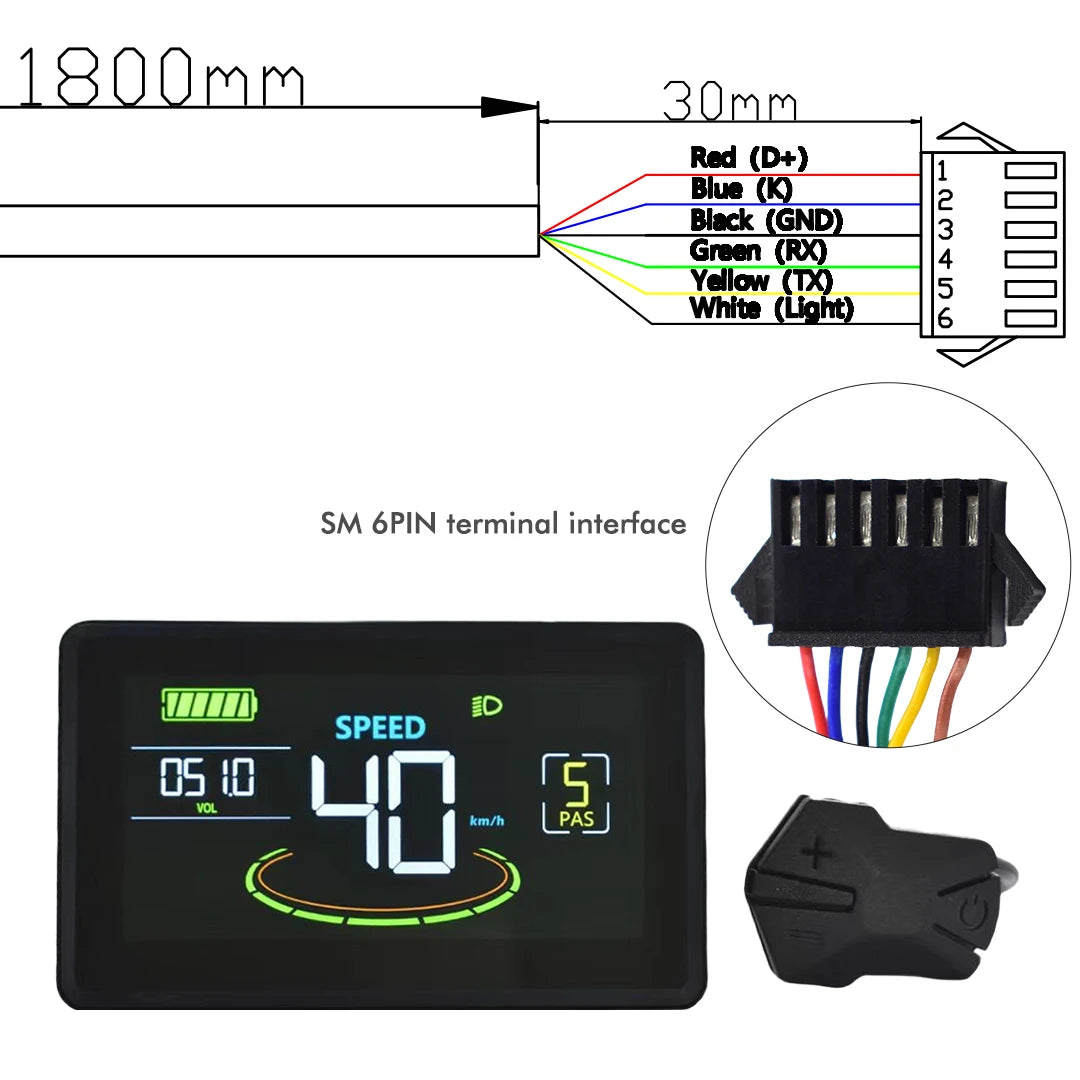 NEW Arrivals UART2 H6C Bicycle Colorful Computer Mountain Bike Large Screen LCD Cycling Computer Odometer Accurate Waterproof Bicycle Display