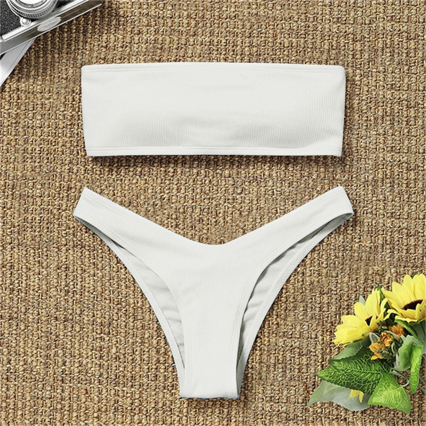Women's Sexy Tube Top Bow Split Bikini Swimsuit Swim trunks Swimming Suit For Women's Beach Outlet 2024 Beachwear Swimwear