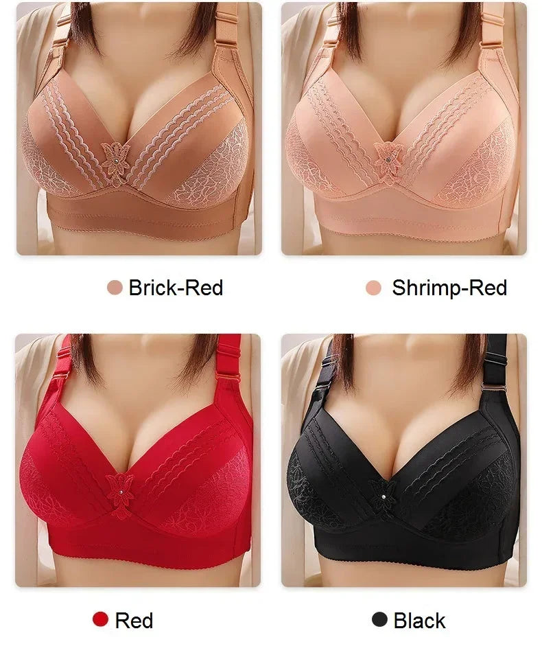 NEW Arrivals 6 Colors Plus Size Luxury High-Grade Women Bra Mom Brassiere Sexy Push Up Brassiere Large Size Thin Cup Without Steel Ring Female Bra Women Underwear
