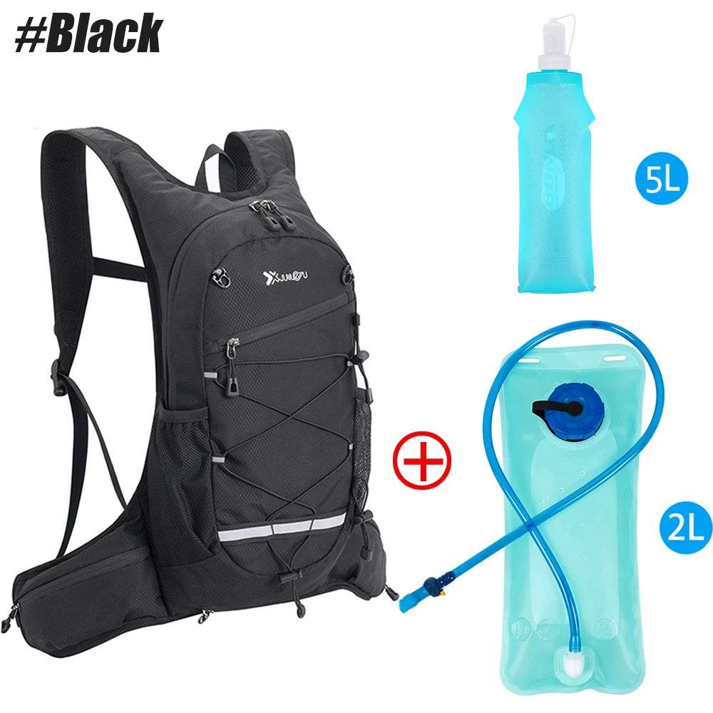 NEW Arrivals 3PCS Set Women Men Outdoor Travel Trail Running Hiking Climbing Camping Cycling Ultralight Backpack Hydration Jogging Vest Breathable Marathon Bicycle Bag Water Bottle 500ML