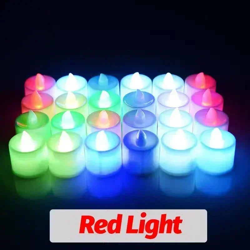 NEW Arrivals 24-48PCS Set Heart-Shape Led Candle Battery-Power Tealight Flameless Electronic Candles Christmas Wedding Party Romantic Atmosphere Decoration Table Lamps