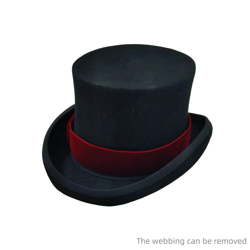 NEW Arrivals British President Men Luxury Top Hat Presidential High Hat British jazz Top Multi-Colors Hats Gentleman Evening Wedding Party Flat Felt Hat Formal Tuxedos Costume Apparel Accessories Male Luxury Fashion Clothing