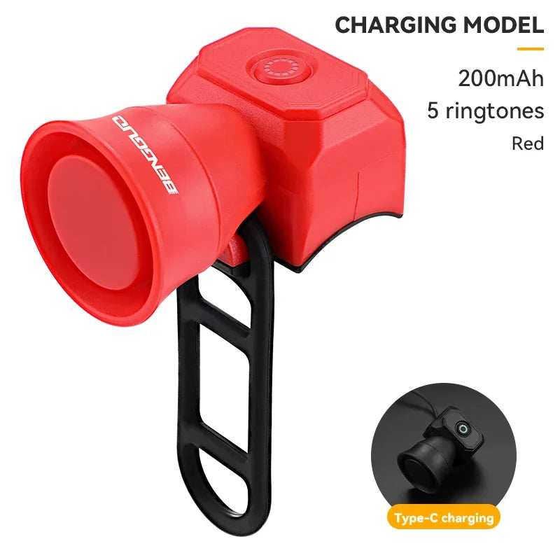 NEW Arrivals Bicycle Horn Mountain Bike Mini USB Charging Waterproof Electronic Bike Bell Riding Equipment Children's Scooter Accessories