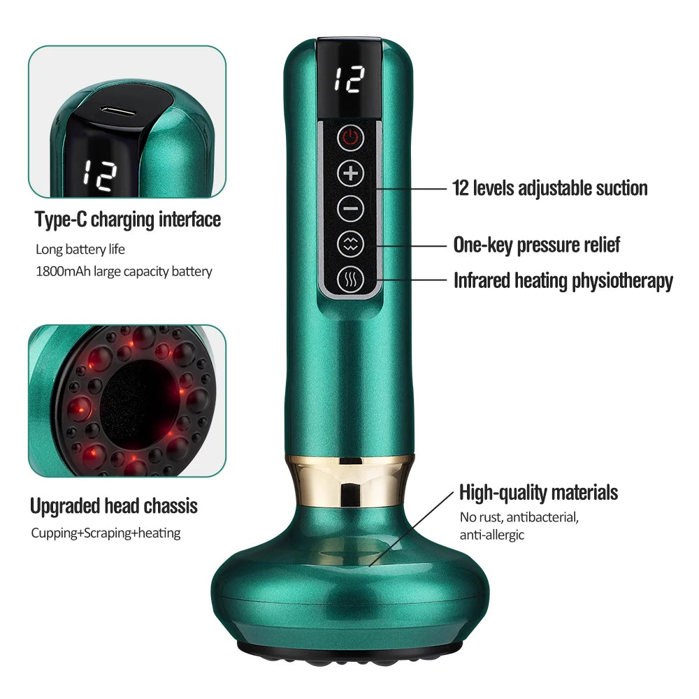 NEW Korean Handheld Rechargeable Magnetic Cupping Massager Cellulite Fat Suction Machine for Body Sculpting Belly Cellulite Massage