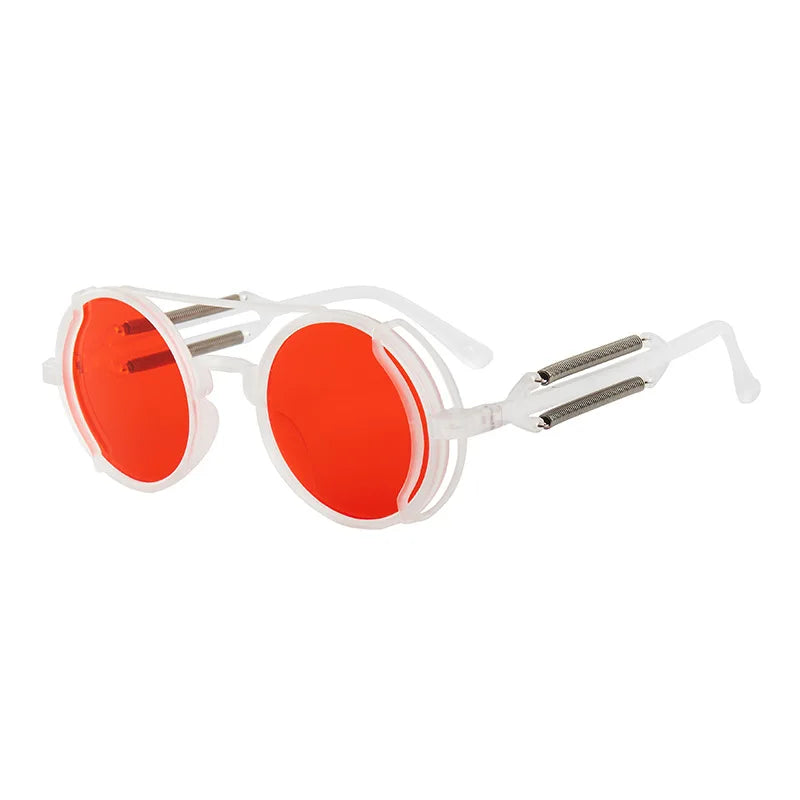 NEW Arrivals 10 Colors Steampunk Sunglasses UV400 Round Frame Design Colored Lenses Glasses Eyewear Gothic Men Women Retro Classic Sunglasses Steampunk Eyewear