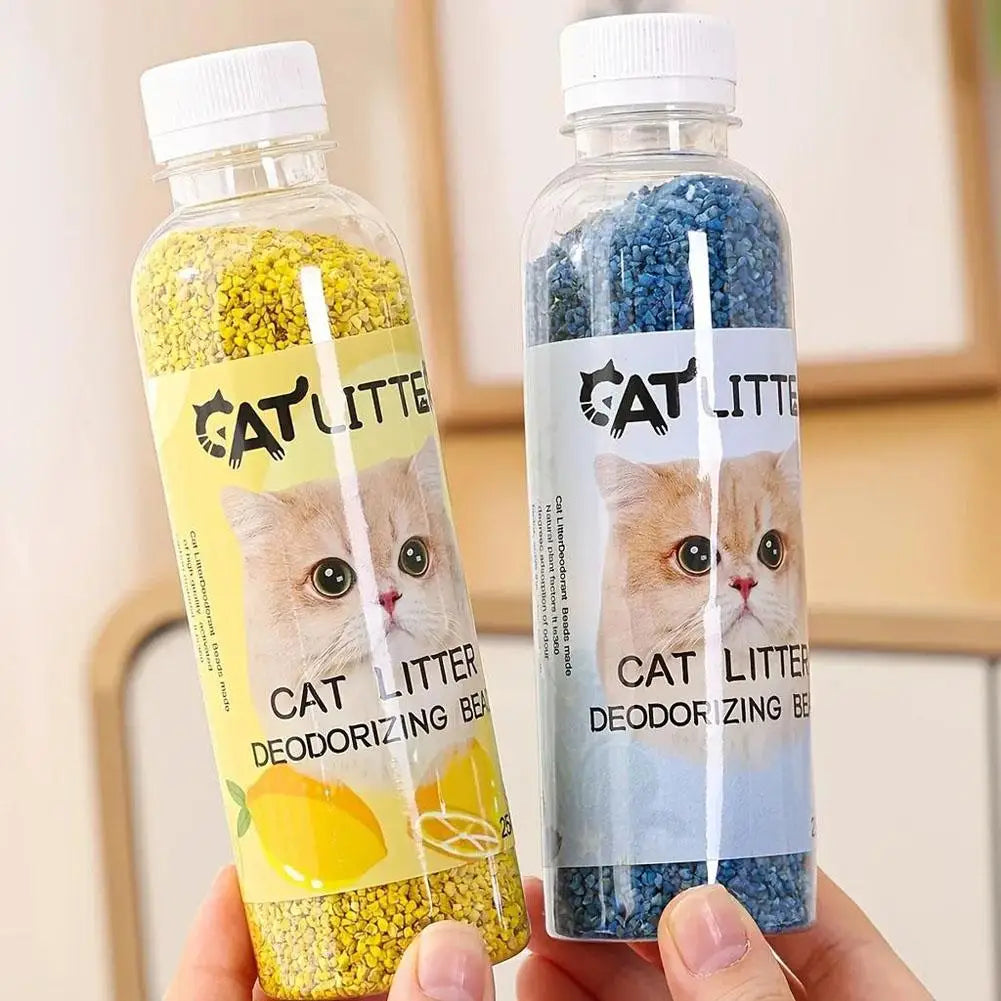 NEW 2PCS Set Cat Litter Deodorant Beads Efficient Deodorization Lasting Freshness Low Dust sanitary Cat Litter Deodorizing Beads Cats Hygiene Accessories Pets Supplies