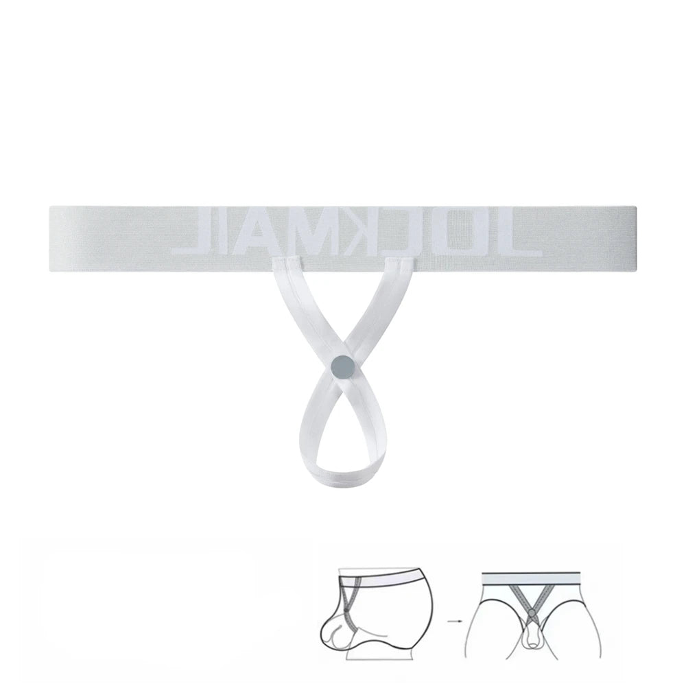 Adult Cockstraps Men Jockstrap Panties Sexy Thongs G String Adjustable Mobile Buttons Ring Penis Cockring Gay Underwear Thong Lingerie