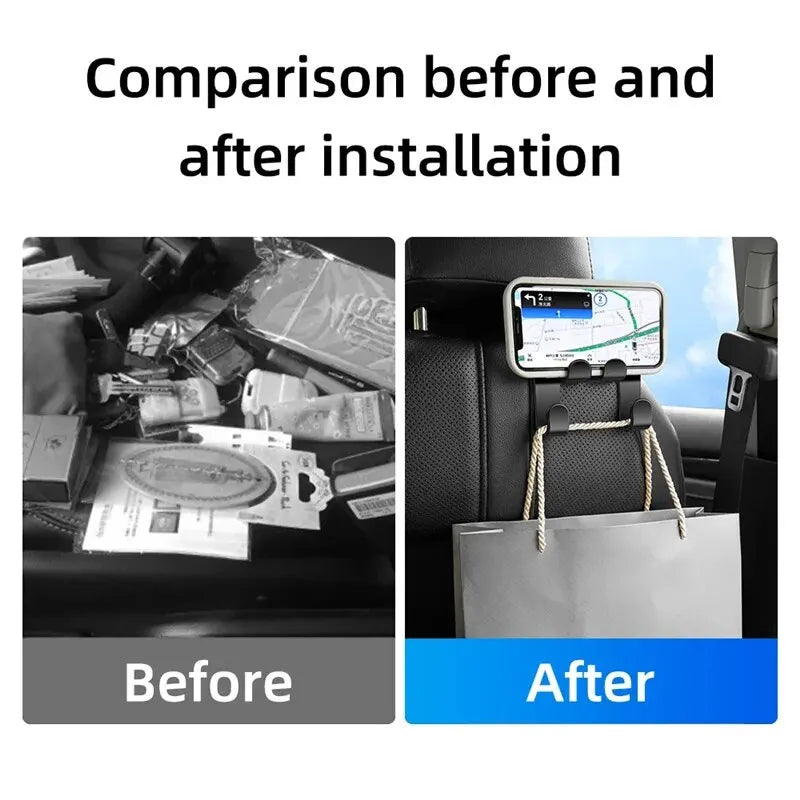 Auto Seat Headrest Hook Storage Hanger Car Vehicle Back Seat Organizer Stand Car Mobile Phone Holder Car Interior Accessories