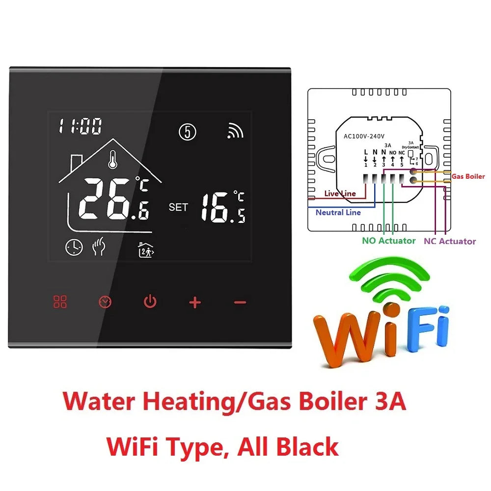 HEAT M4A Warm Floor Thermostat TUYA WI-FI 3A 16A Electric/Gas Boiler/Water Heating Temperature Controller For Home Office Use