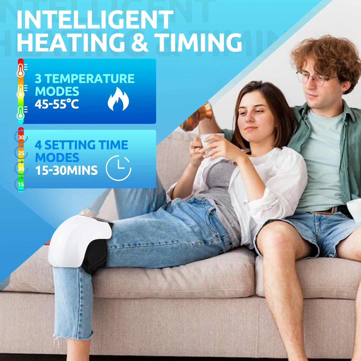 Electric Heating Air Pressure Knee Pad Vibration Massager Infrared Arthritis Pain Relief Pressotherapy Knee Temperature Massage