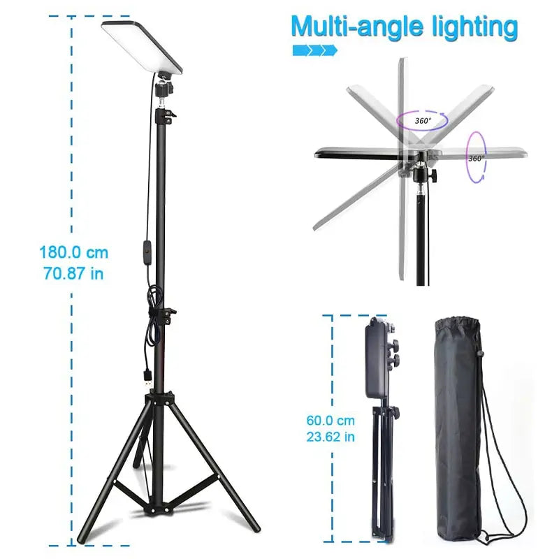 Portable Outdoors LED Work Light USB Tripod Camping Lamp Spotlight SMD Telescopic Pillar Lamps Collapsible Outdoor Picnic Light