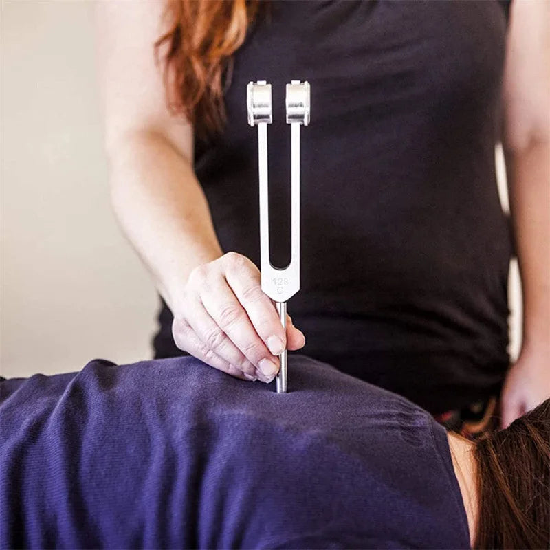 NEW Arrivals 128 Hz Tuning Fork Set Weighted Bio-Acoustic Tuning Fork for Healing Chakra, Sound Therapy, Reliever Stress, Pain Relief Device Health Care Supplies