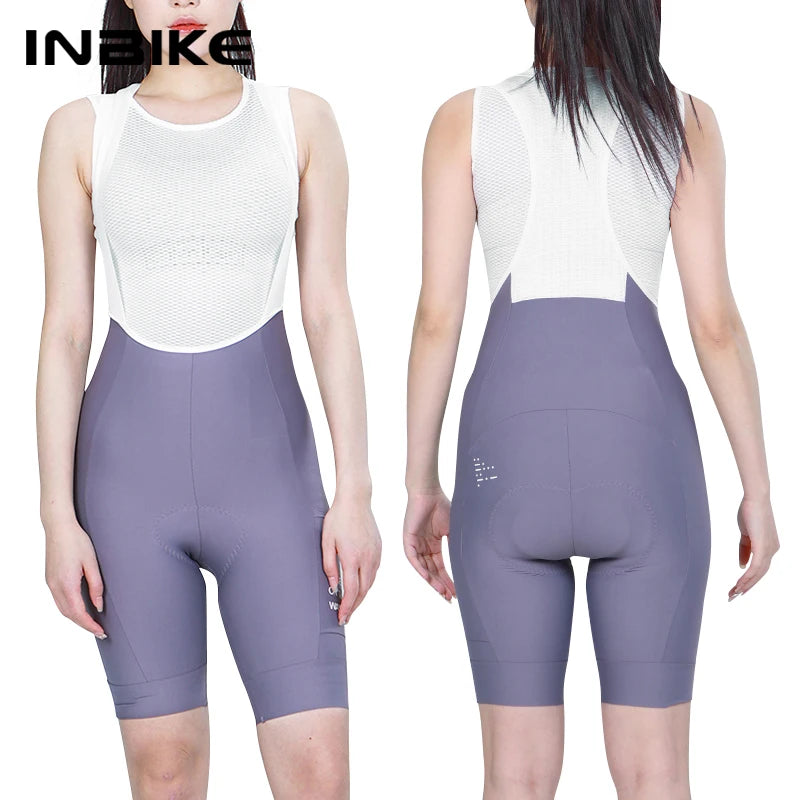 NEW Arrivals S-2XL Purple/Blue/Black Color Women's Professional Cycling Bib Shorts High Waist Bicycle Pants 3D Padded Slim Fit Biking Clothing MTB Road Bike Pants with Pockets