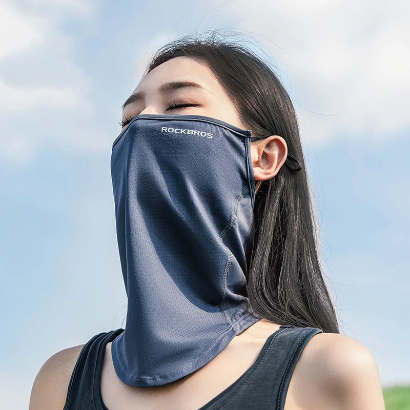 NEW Arrivals Summer Ice Silk Cycling Face Mask Breathable Anti-UV Bike Face Neck Cover Bandana MTB Road Sports Hanging Ear Scarf