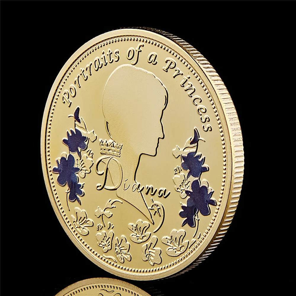 British Diana Princess Rose With Diamond Last Rose Professional Commemorative Token Coin
