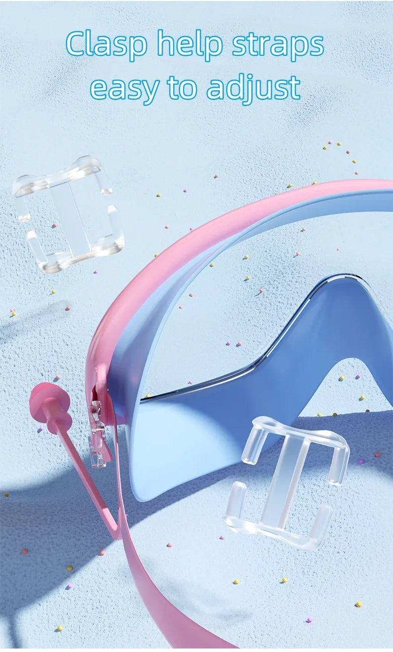 NEW Kids Swimming Goggles Big Frame HD View Anti-Fog Waterproof Children's Swim Goggles Boys and Girls Multi-Colors Home Swimming Pool Beach Clear Vision Goggles