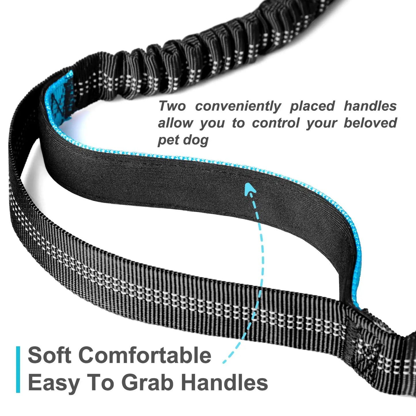 NEW Arrivals 2 in 1 Set Hands Free Dog Leash, Adjustable Waist Leash for Dog Handle Bungee with Reflective Stitches Outdoor Walking Hiking Running Leash Pets Accessories