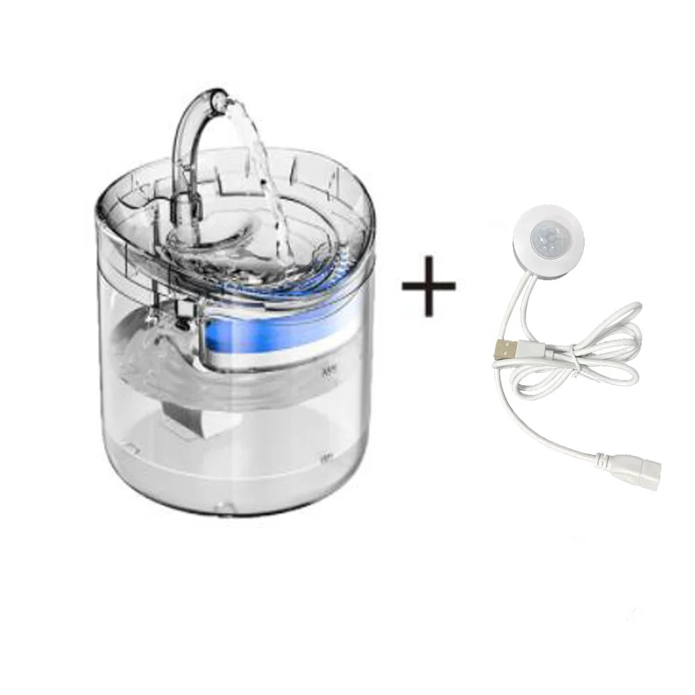 NEW Arrivals Automatic Sensor Cat Dog Water 2L Fountain With Faucet Dog Water Dispenser Transparent Filter Drinker Pet Sensor Drinking Feeder Pets Supplies