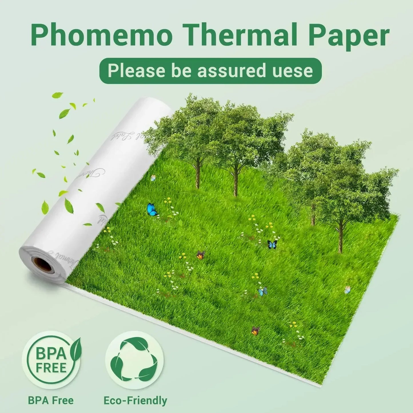 NEW Arrivals 3 Rolls Set Original PHOMEMO Adhesive Transparent Thermal Paper Clear Adhesive Thermal Sticker Paper for M04S/M04AS Bluetooth Printer 110mmx3.5m