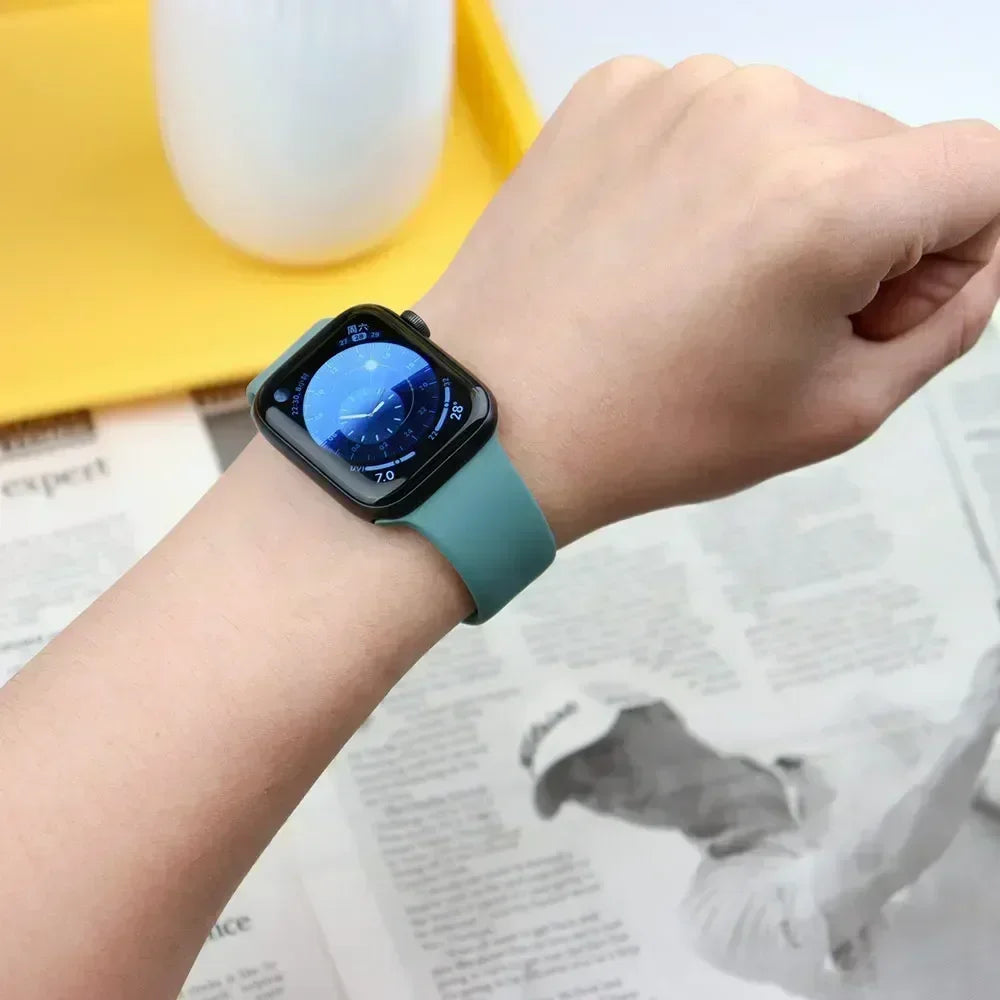 Original Silicone Strap For Apple Watch Band 44mm 38-40 42-46 41-45 46MM 49 mm Bracelet Watch Serie Accessories 10 9 7 4 5 6 8 SE Ultra 2 3 Electronics Supplies