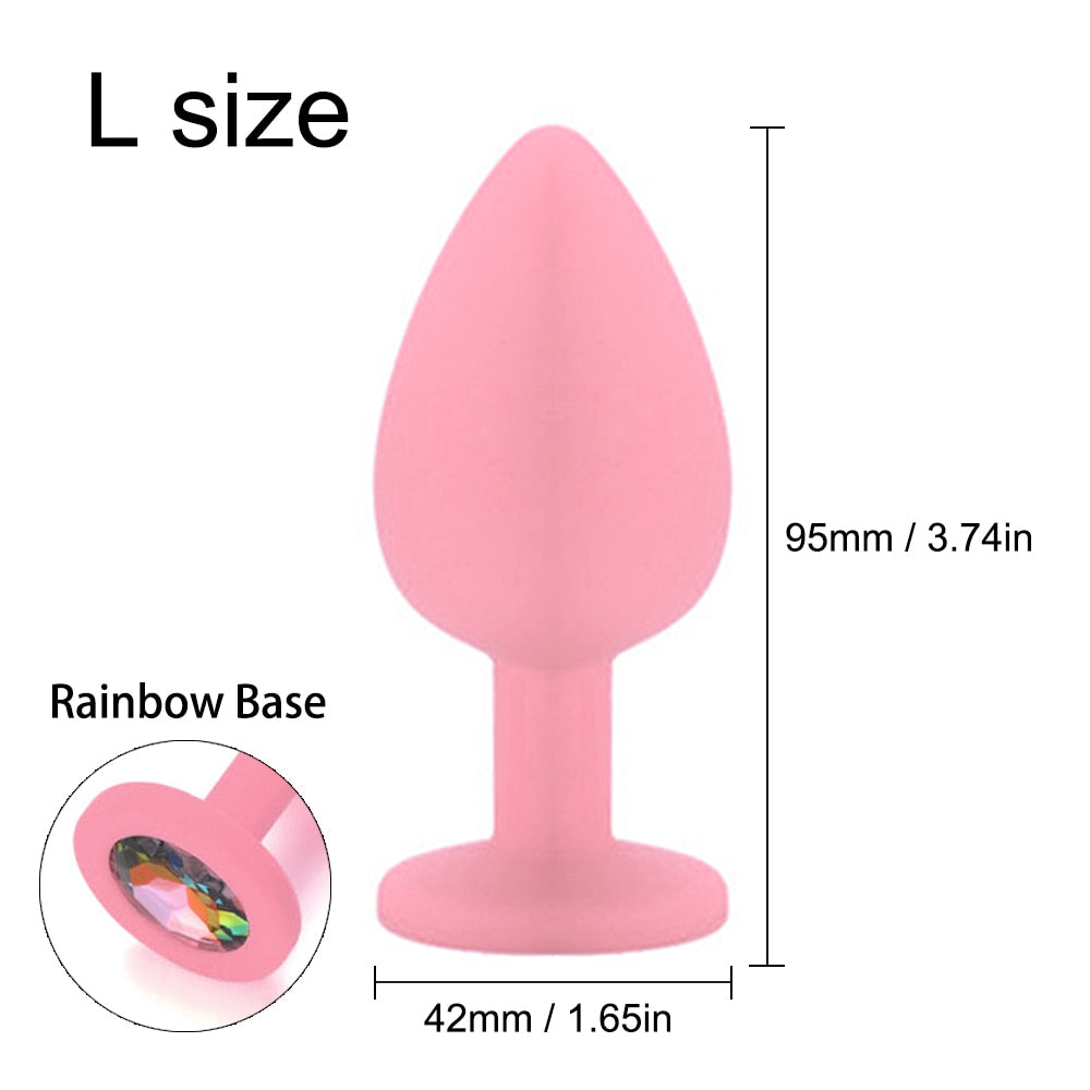 3 Sizes Sex Shop Adult Silicone Jewelry Anal Trainer Sex Prostate Back Yard Toy Anal Butt Plug for Women Man Couple Gay Unisex