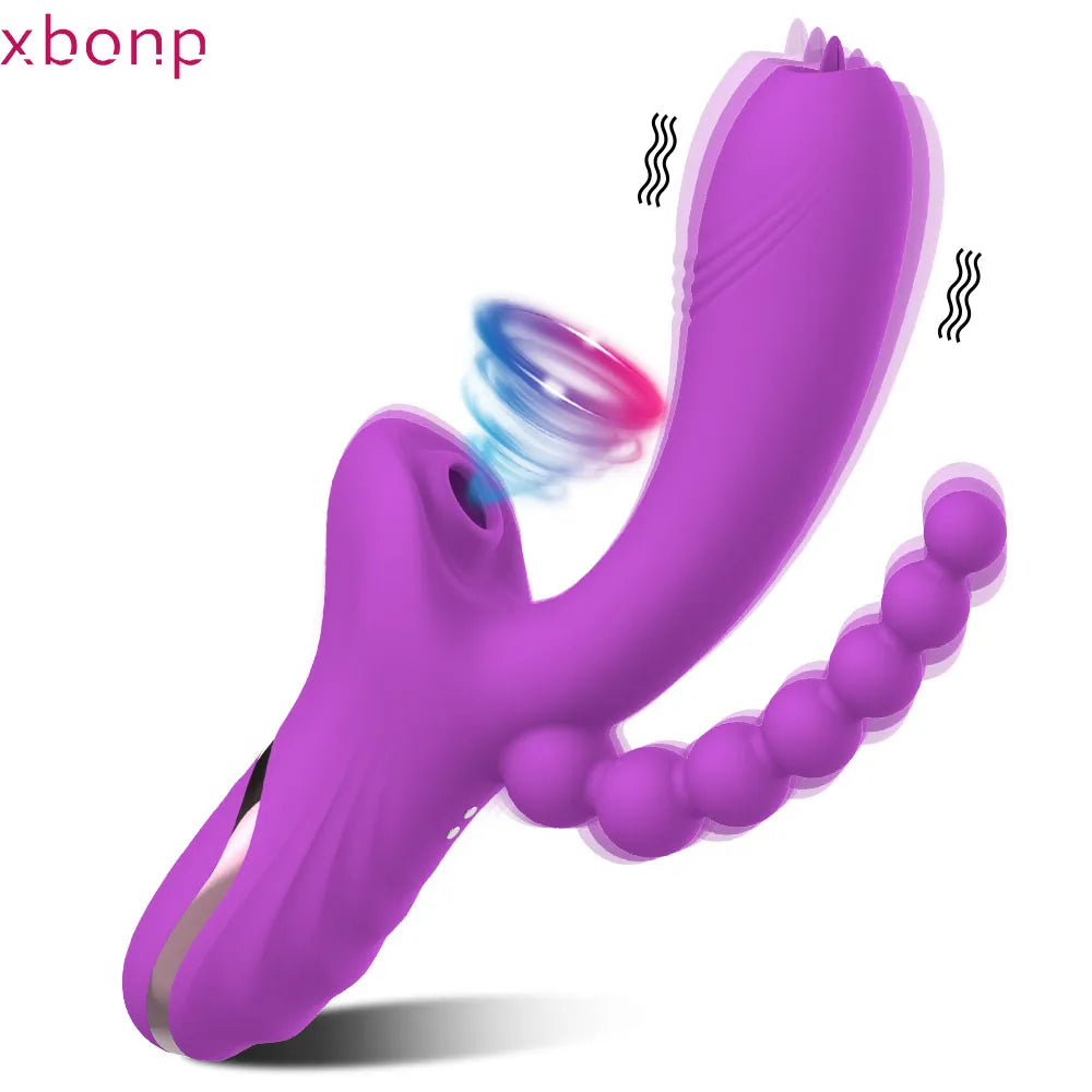 3 in 1 Powerful Female Clitoral Sucking Vibrator 10 Sucking Modes Clitoral Suction Cup Vacuum Stimulator Dildo Sex Toy Vibrator
