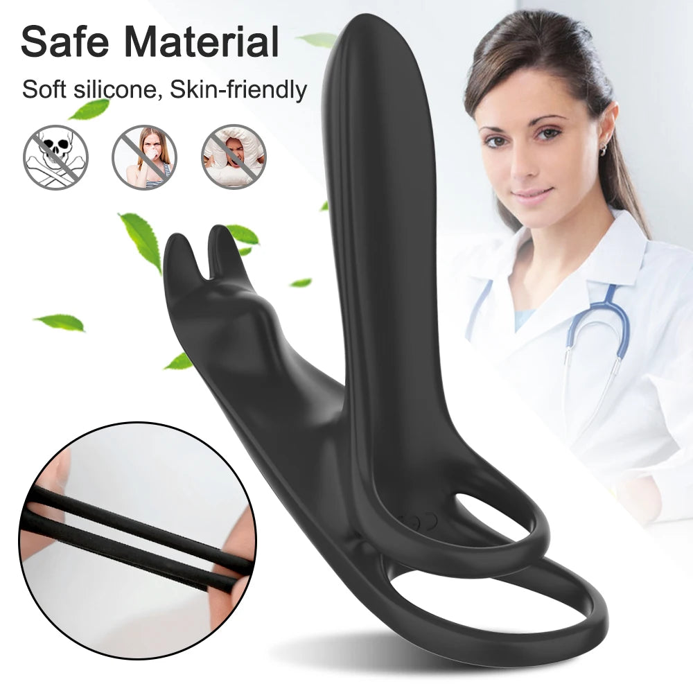 Vibrating Cockring Couple Vibrator with Dual Motor Wireless Cock Penis Ring Adult Sexy Toys For Men Delay Ejaculation Penisring